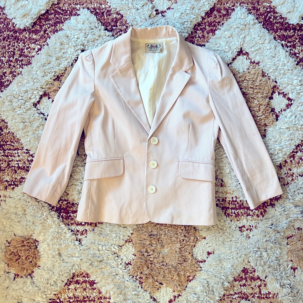 Pink Seersucker Blazer